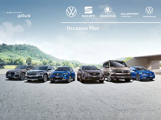 Occasion Plus, offizielles Occasionslable von Volkswagen, SEAT, Škoda und Volkswagen Nutzfahrzeuge, Cupra